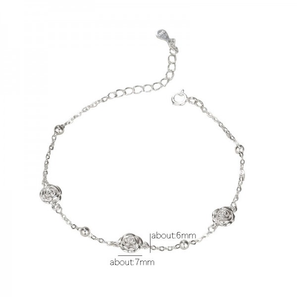 925 Sterling Silver Rose Bracelet