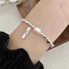 925 Sterling Silver Irregular Bead Bracelet
