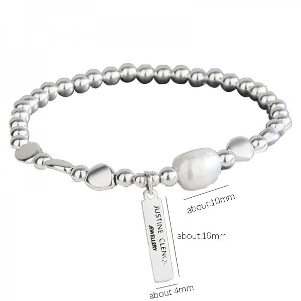 925 Sterling Silver Irregular Bead Bracelet
