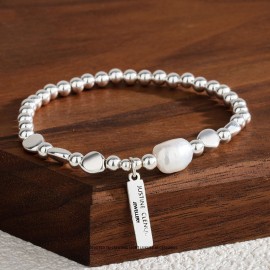 925 Sterling Silver Irregular Bead Bracelet