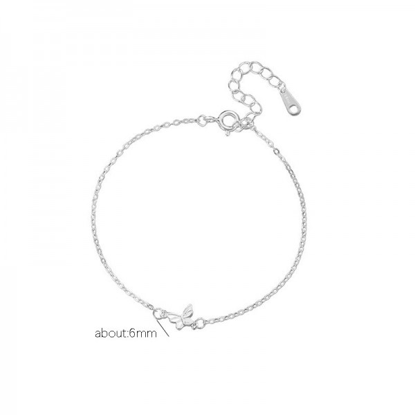999 Sterling Silver Minimalist Butterfly Bracelet