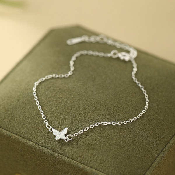 999 Sterling Silver Minimalist Butterfly Bracelet