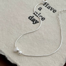 925 Sterling Silver Heart and Bead Bracelet