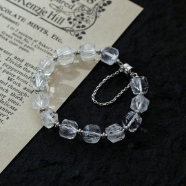 925 Sterling Silver Clear Quartz Bracelet with Mag...