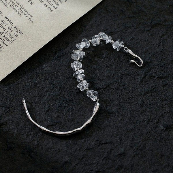 925 Sterling Silver Irregular Crystal Bracelet