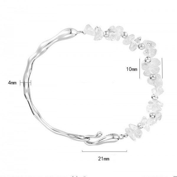 925 Sterling Silver Irregular Crystal Bracelet