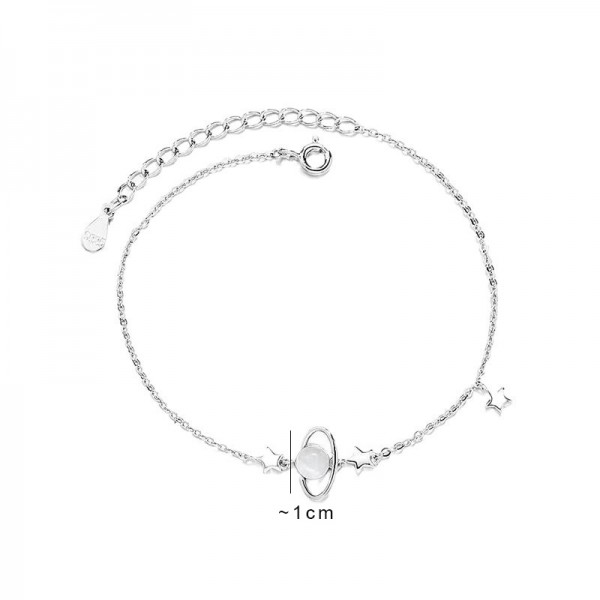 S925 Sterling Silver Planet Cat's Eye Bracelet