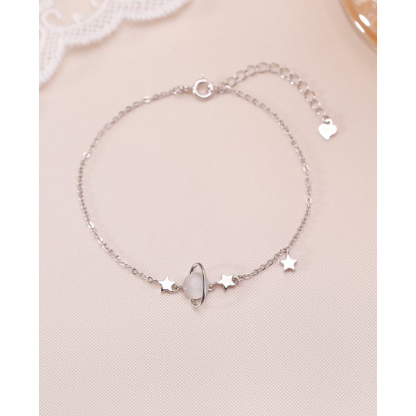 S925 Sterling Silver Planet Cat's Eye Bracelet