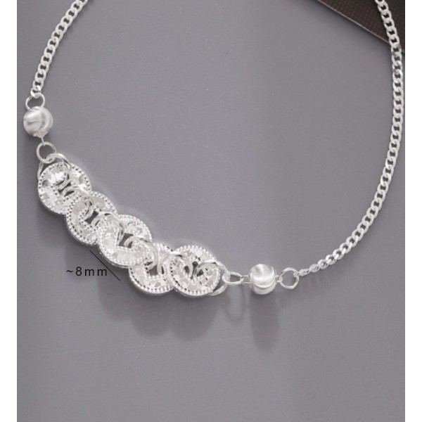 S925 Sterling Silver Five Emperor Coin Crystal Grain Bracelet