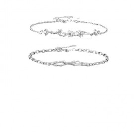 S925 Sterling Silver Uncommon Begonia Couple Brace...