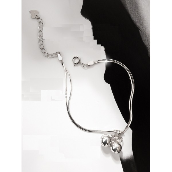 S925 Sterling Silver Unique Design Women's Bell Bracelet