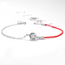 S925 Sterling Silver Everlasting Love Diamond Brac...