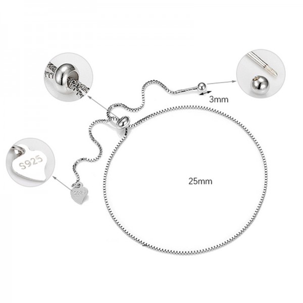 S925 Sterling Silver Unique Minimalist Universal Box Chain with Piercing Needle