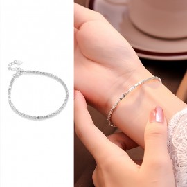 S925 Sterling Silver Unique Crushed Silver Bracele...