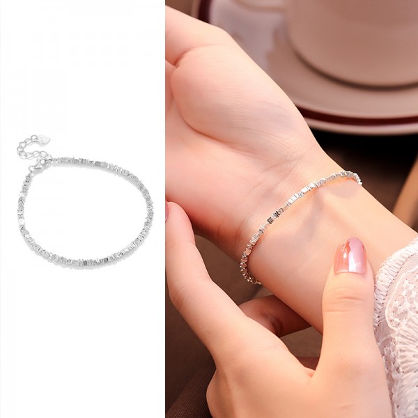 S925 Sterling Silver Unique Crushed Silver Bracelet