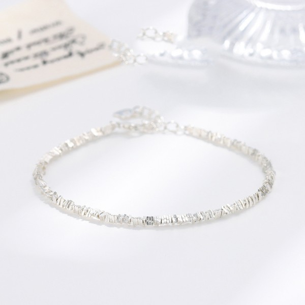 S925 Sterling Silver Unique Crushed Silver Bracelet