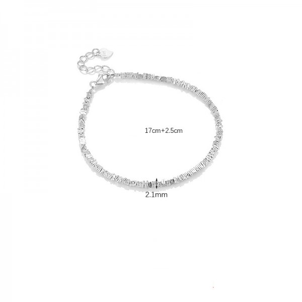 S925 Sterling Silver Unique Crushed Silver Bracelet