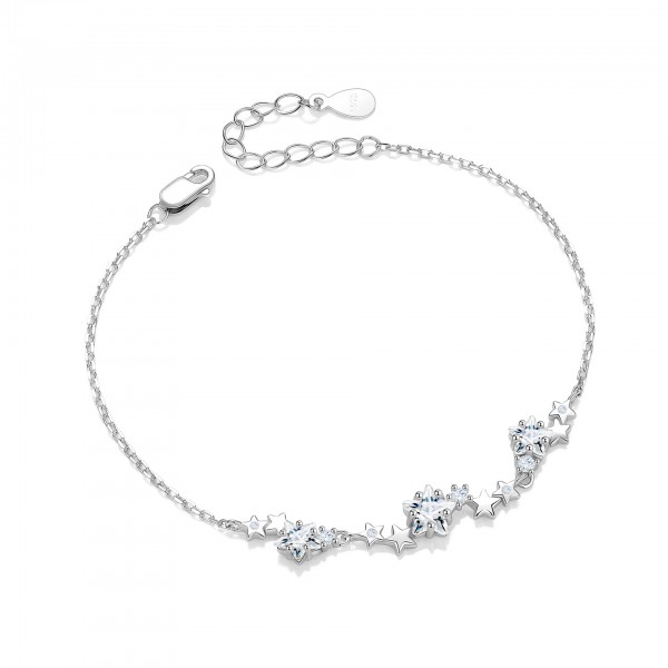 S925 Sterling Silver Minimalist Niche Little Star Wish Dazzling Star Bracelet
