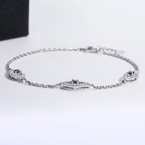 925 Sterling Silver Devil's Eye Anklet