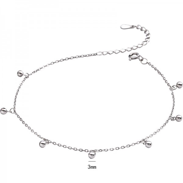 925 Sterling Silver Bell Anklet