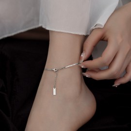 925 Sterling Silver Snake Bone Anklet