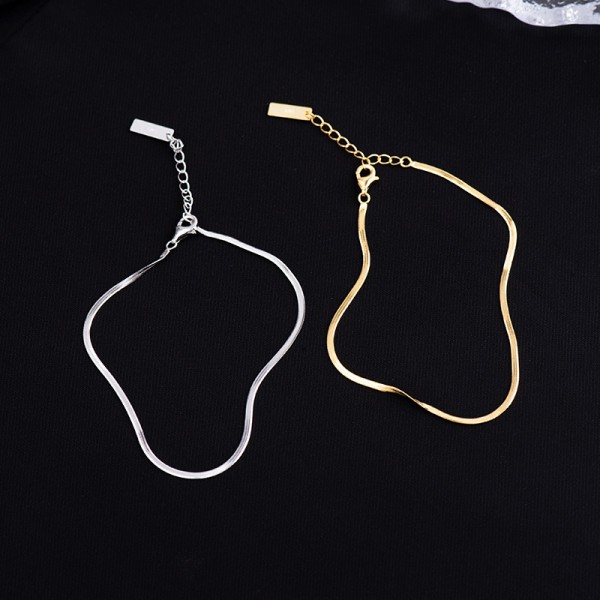 925 Sterling Silver Snake Bone Anklet