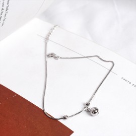 925 Sterling Silver Minimalist Bell Anklet