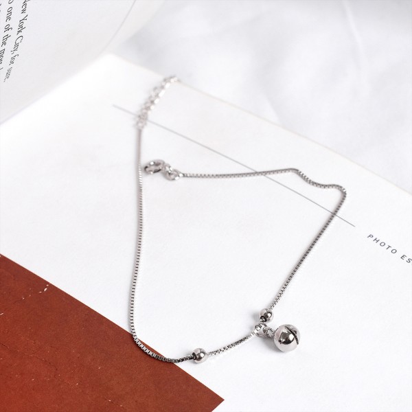 925 Sterling Silver Minimalist Bell Anklet