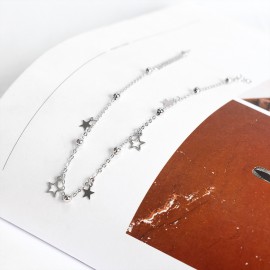 925 Sterling Silver Pentagram Ankle Bracelet