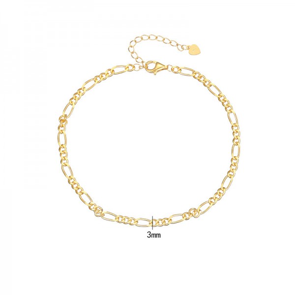 925 Sterling Silver Punk Chain Foot Chain