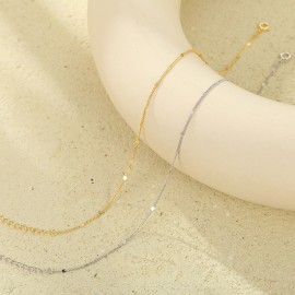 925 Sterling Silver Sequin Ankle Bracelet