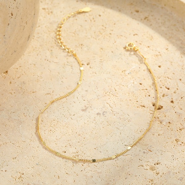 925 Sterling Silver Sequin Ankle Bracelet