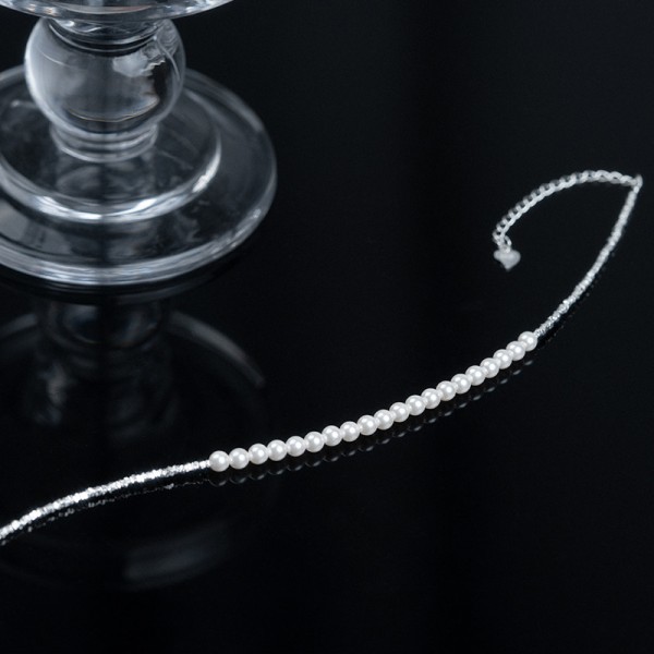 925 Sterling Silver Pearl Anklet