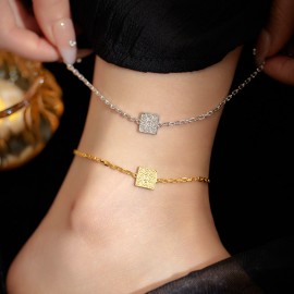 925 Sterling Silver Square Foot Chain