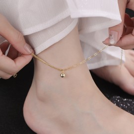 S925 Sterling Silver Mixed Chain and Ball Anklet