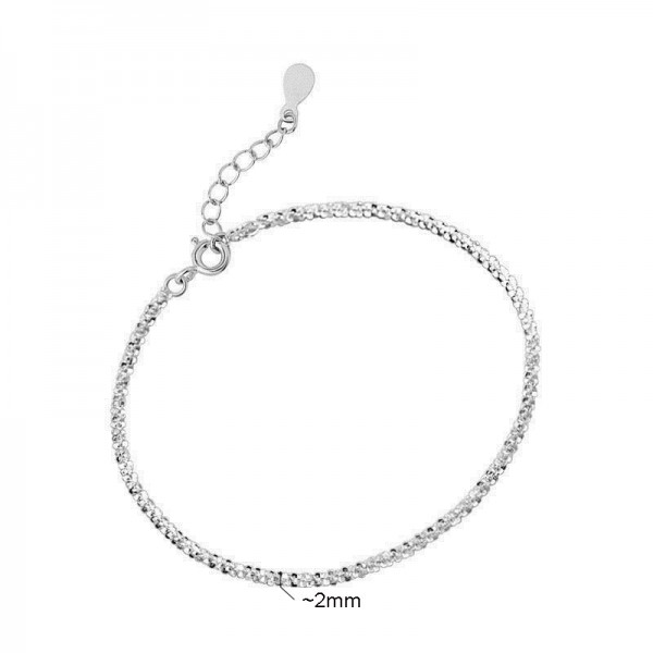 S925 Sterling Silver Shimmering Anklet