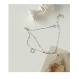 S925 Sterling Silver Double Hoop Anklet