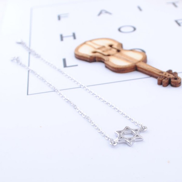 S925 Sterling Silver Niche Hexagram Anklet