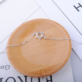S925 Sterling Silver Niche Hexagram Anklet