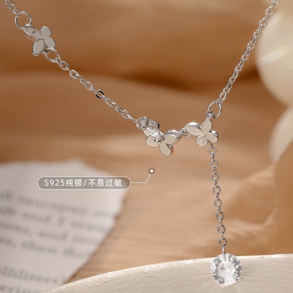 S925 Sterling Silver Minimalist Butterfly Anklet