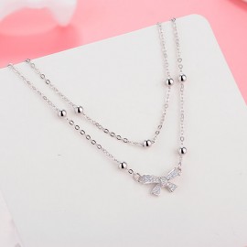 S925 Sterling Silver Double-Layer Heart Butterfly ...