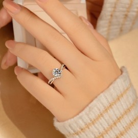 925 Sterling Silver Love Diamond Ring