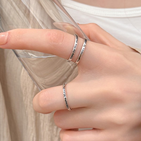 925 Sterling Silver Letter Ring