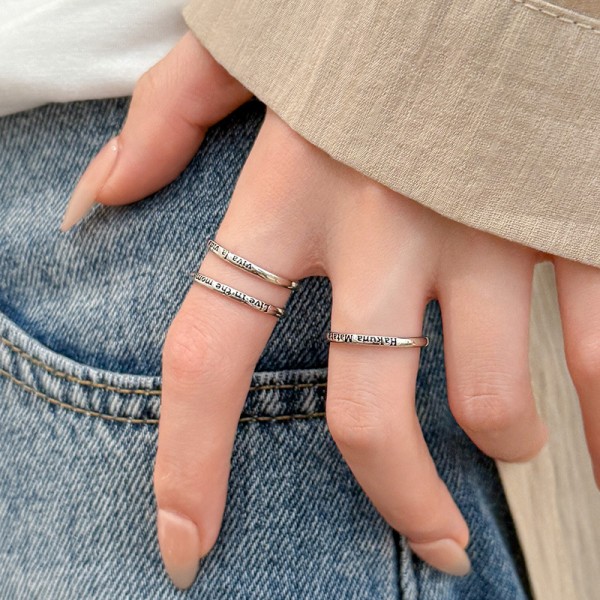 925 Sterling Silver Letter Ring
