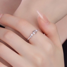 925 Sterling Silver Sun Moon Star Ring