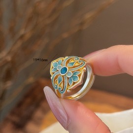 925 Sterling Silver Gold-Plated Filigree Ring