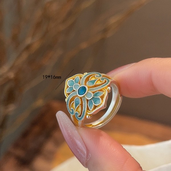 925 Sterling Silver Gold-Plated Filigree Ring