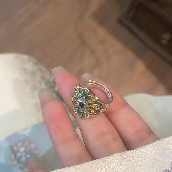 925 Sterling Silver Gold-Plated Filigree Ring