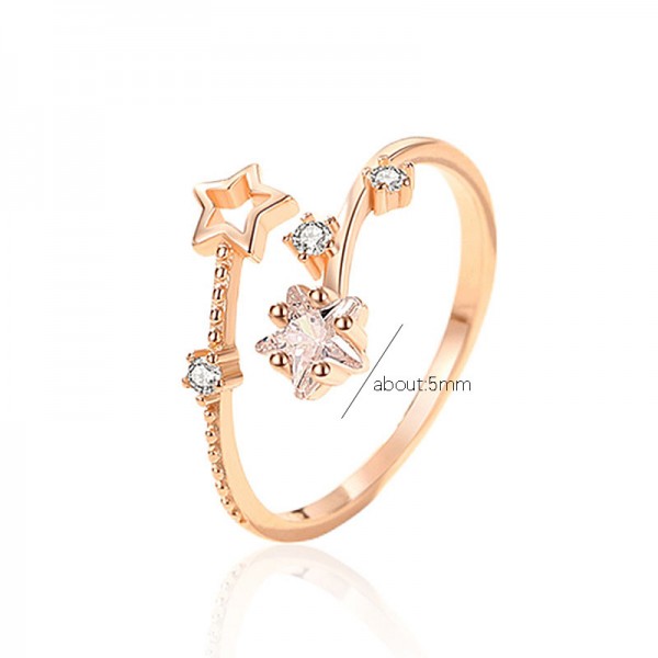 925 Sterling Silver Five Pointed Star Ring