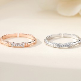 925 Sterling Silver Simple-Bamboo-Knot-Ring